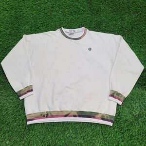 Vintage 90s Nutmeg Ringer Sweatshirt XL 26x27 White
